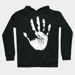 White Hand Print Hoodie